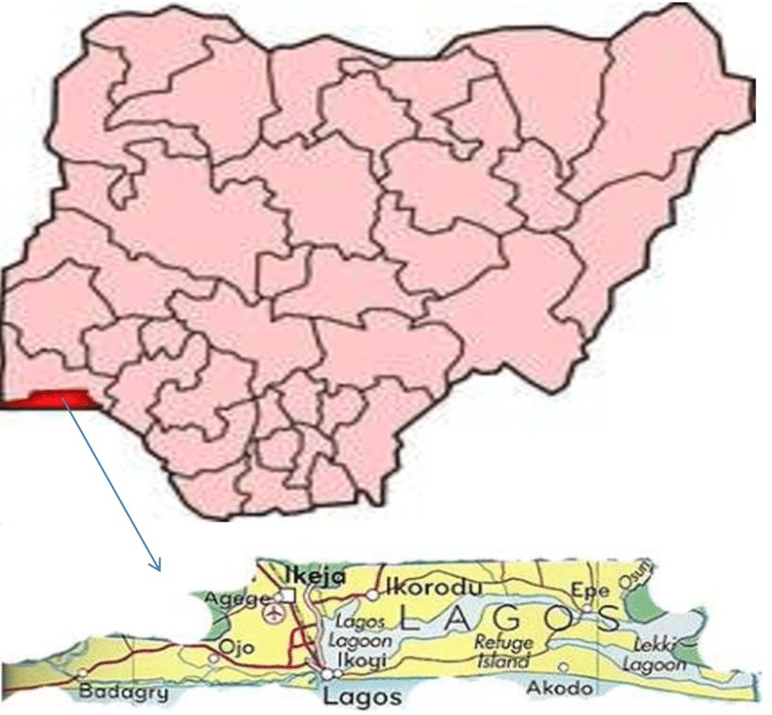 Map of Lagos