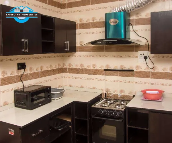 Icempire Kitchen: fridge, microwave, plate and utensils