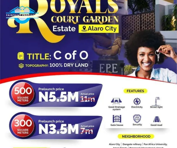 Land in a built up area with C of O