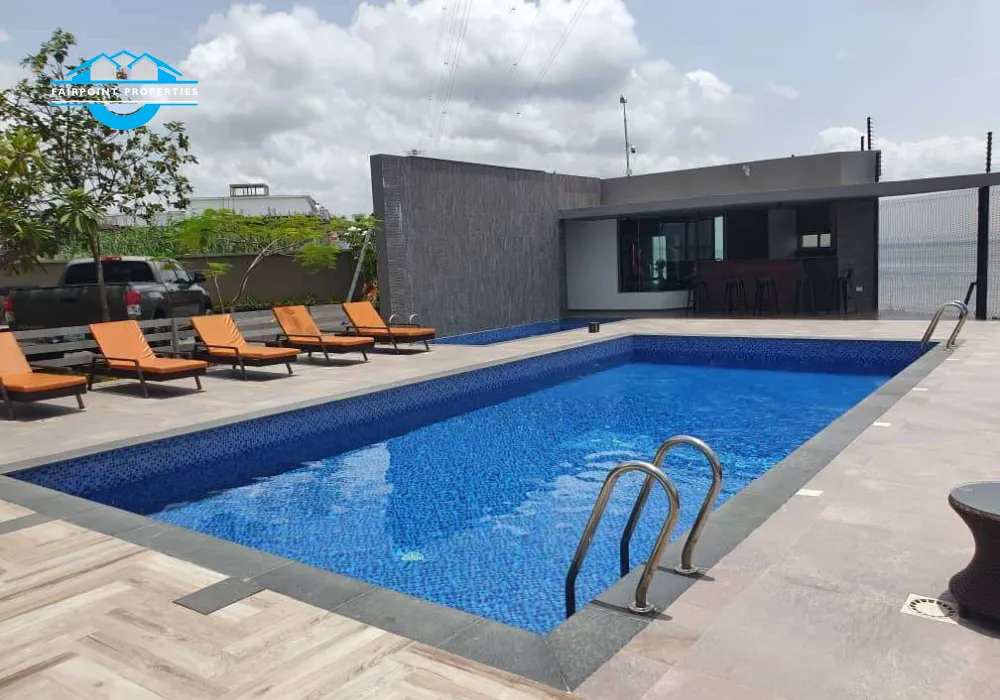 Water view Executive 3 Bedroom Maisonette with Swimming Pool, Gym For Rent At Banana Island Ikoyi , Lagos.
