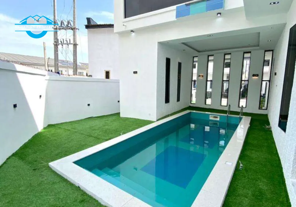 STATE Of Art 5 Bedroom Fully Detached Duplex With Swimming Pool and 20KVA Sound proof Generator and a BQ For Sale At Chevron Lekki, Lagos.