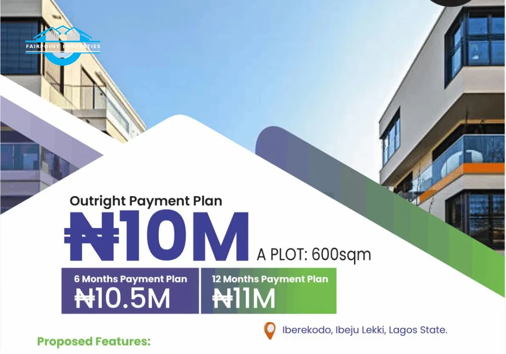 Land For Sale At Merit Park Estate,Iberekodo,Ibeju Lekki Lagos