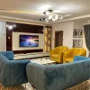 Large Sitting Room - fitted with wide screen smart Tv that comes with DSTv full package and netflix, Dinning, Air conditioner, snooker board, guest restroom, direct access to kitchen, and luxury decorations
