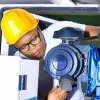 The CEO installing the generator